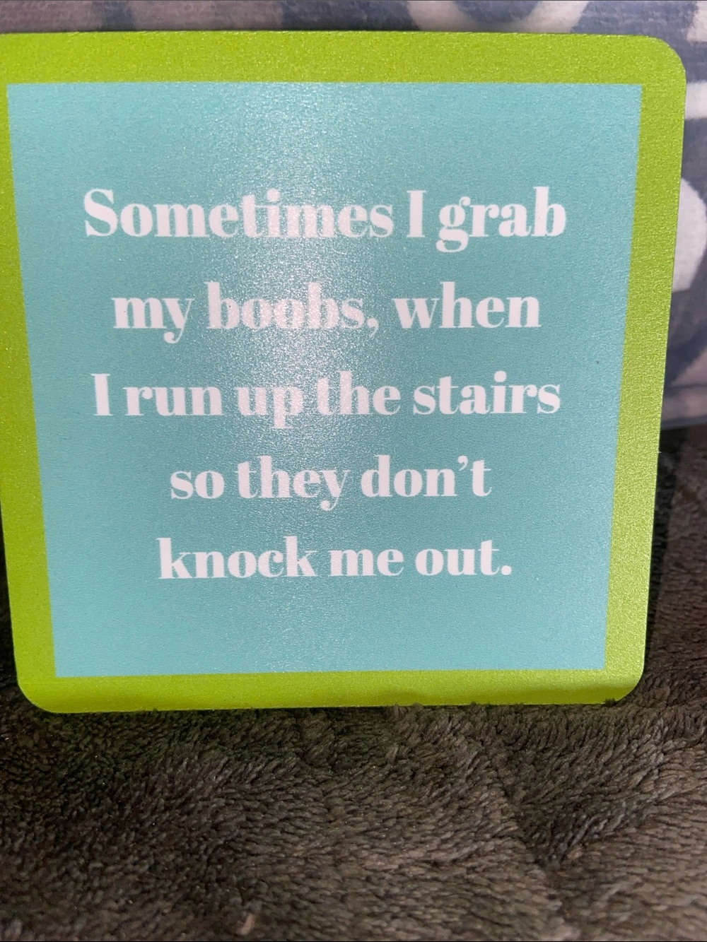 Humorous Teal and Lime Quote Home Accent Sign